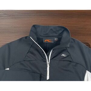 Kjus Performance‎ 1/4 Zip Women 40/L Black/White Long Sleeve Pullover -EUC